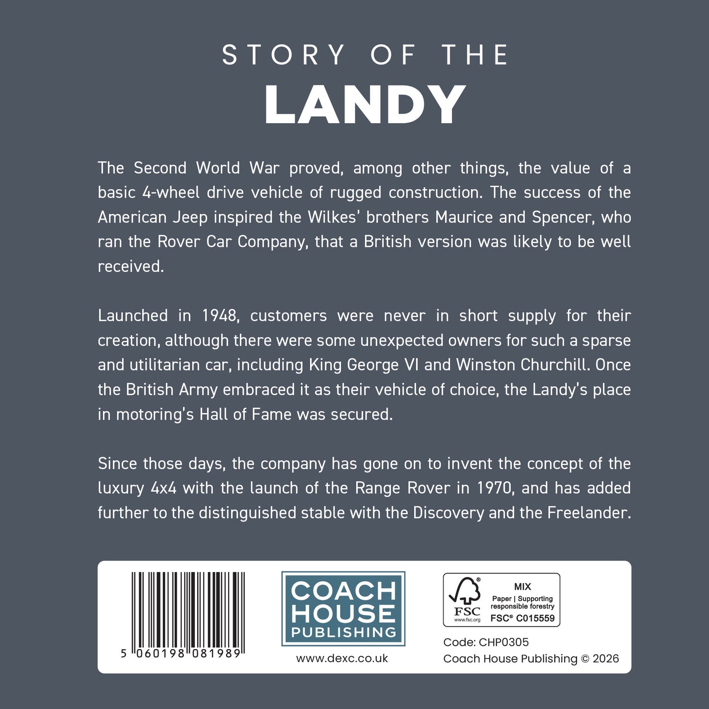 Story of the Landy Hardback book (MINIMUM ORDER QUANTITY x 4 UNITS )