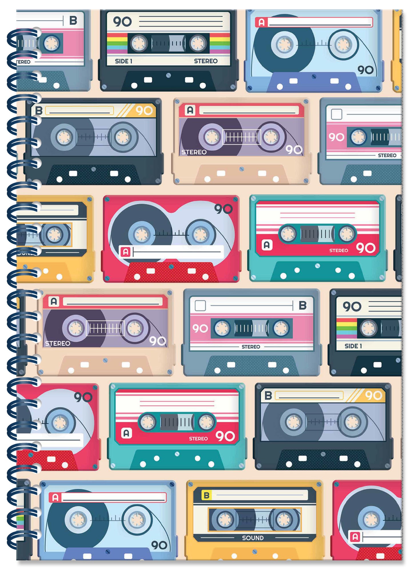 Cassette Tapes Spiral Bound Notebook  (MINIMUM ORDER QUANTITY x 4 UNITS )