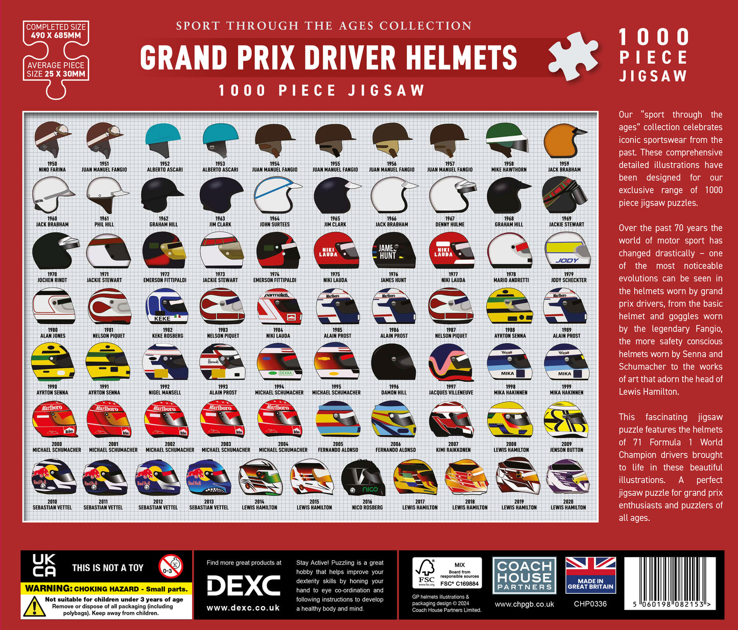 Grand Prix Driver Helmets 1000 Piece Jigsaw