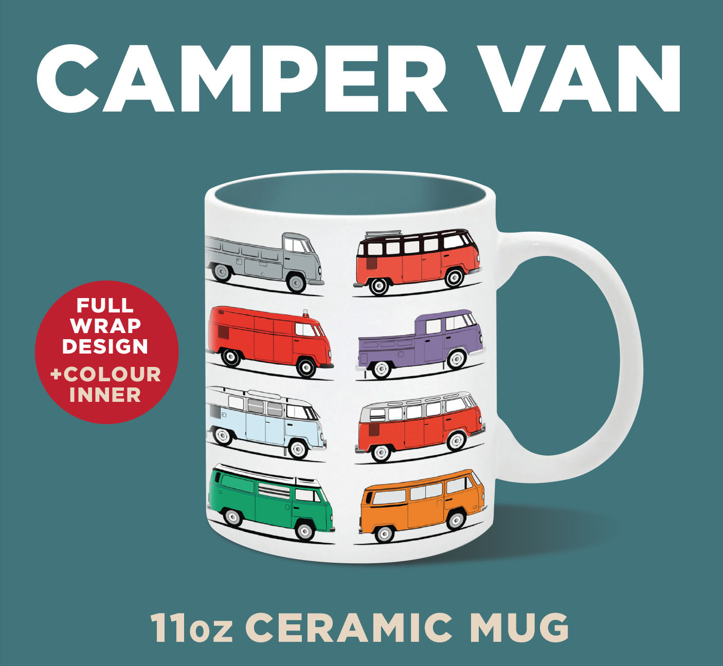 Camper Van Ceramic Mug 11oz (MINIMUM ORDER QUANTITY x 4 UNITS)