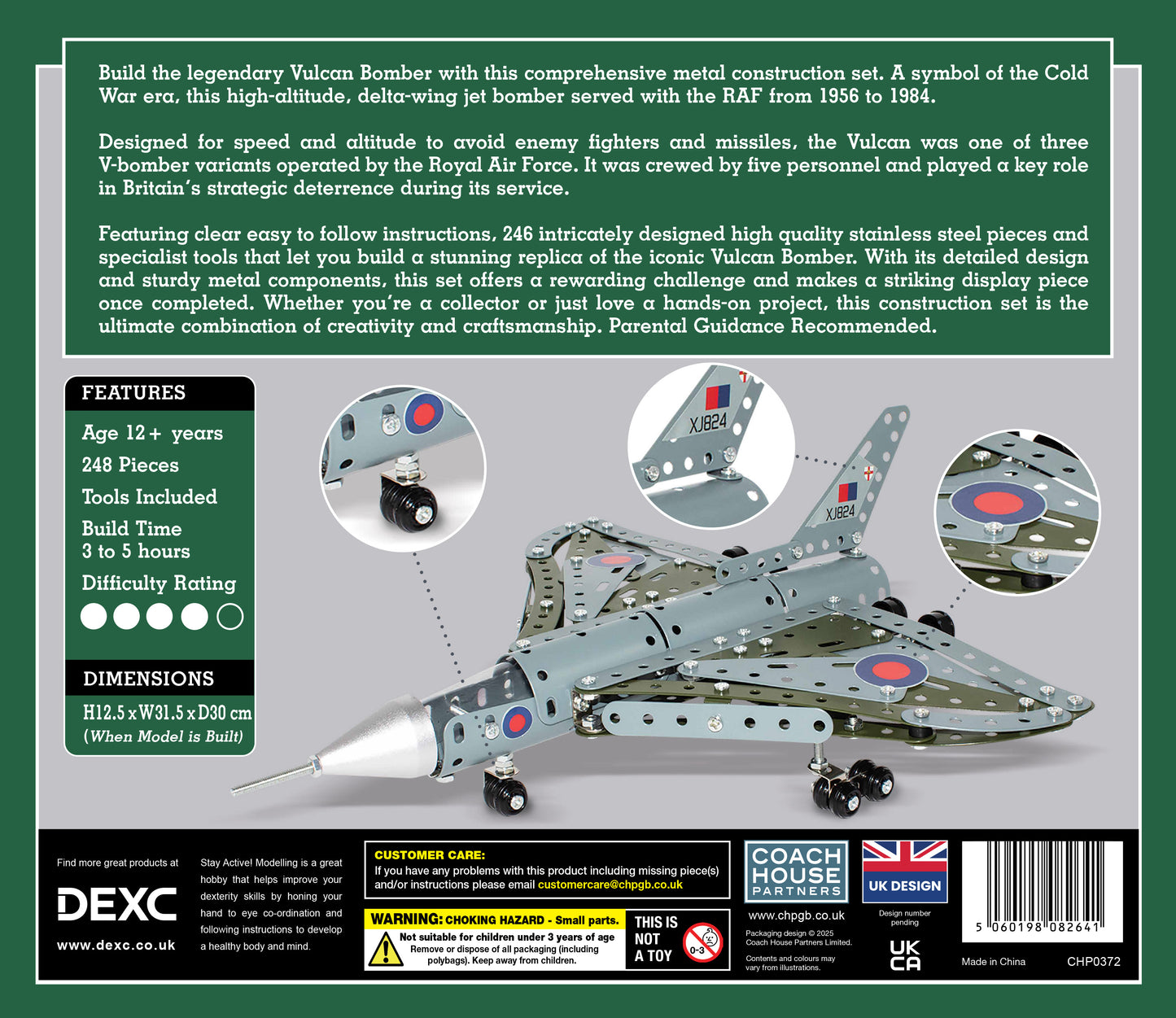 Vulcan Bomber Metal Construction Set (MINIMUM ORDER QUANITY x 4 UNITS )