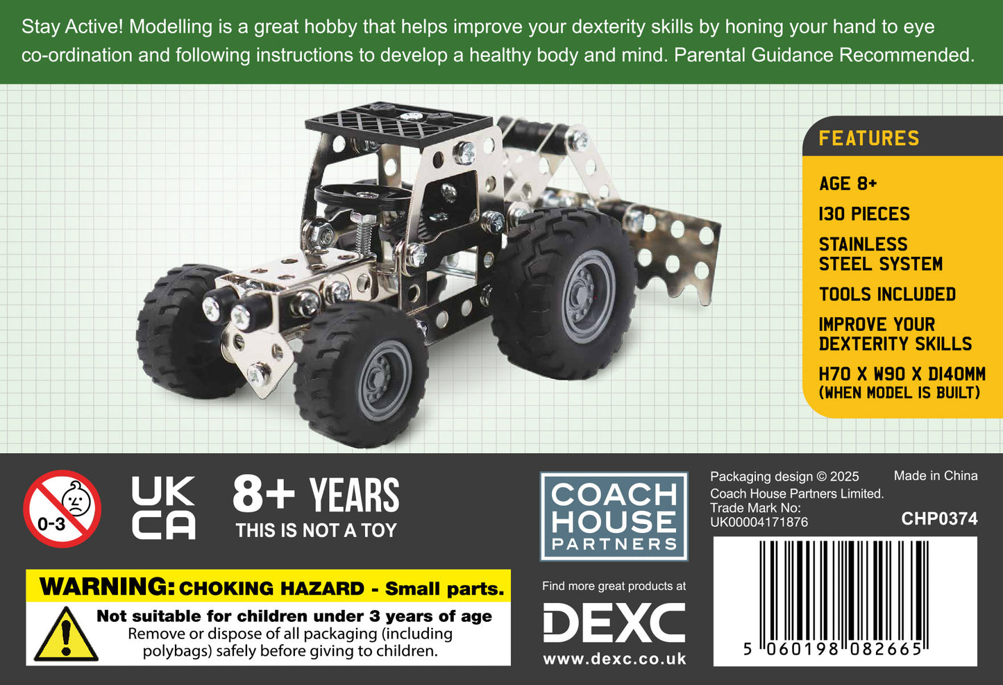 Mini Builder Series Tractor Metal Construction Set (MINIMUM ORDER QUANTITY x 6 UNITS )