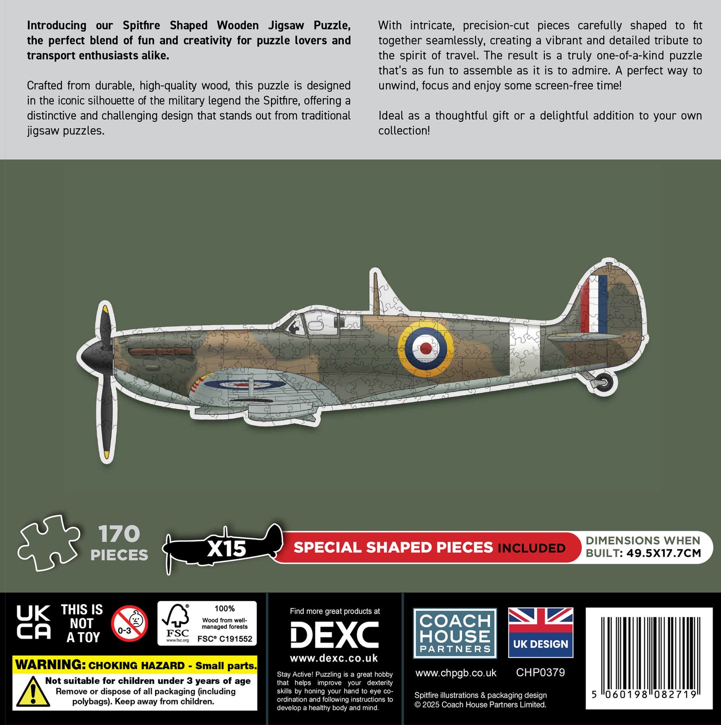 Spitfire Shaped Wooden Jigsaw (MINIMUM ORDER QUANITY x 4 UNITS )
