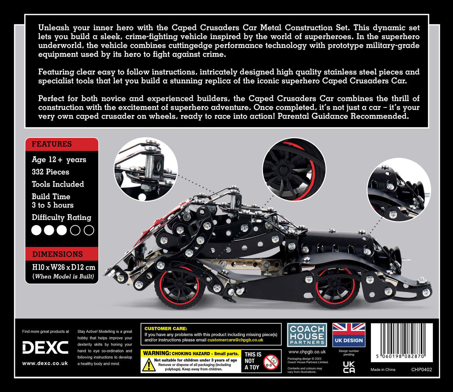 Caped Crusaders Car Metal Construction Set (MINIMUM ORDER QUANITY x 4 UNITS )