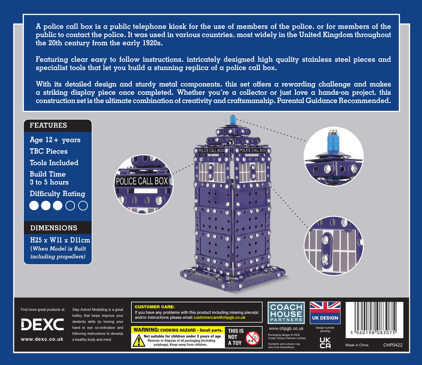 Police Call Box Metal Construction Set (MINIMUM ORDER QUANTITY x 4 UNITS)