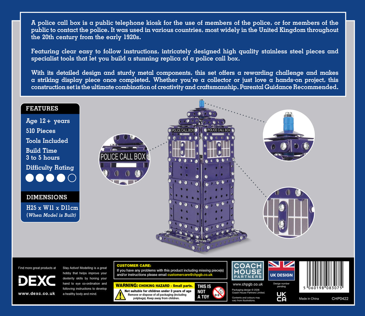 Police Call Box Metal Construction Set (MINIMUM ORDER QUANTITY x 4 UNITS)