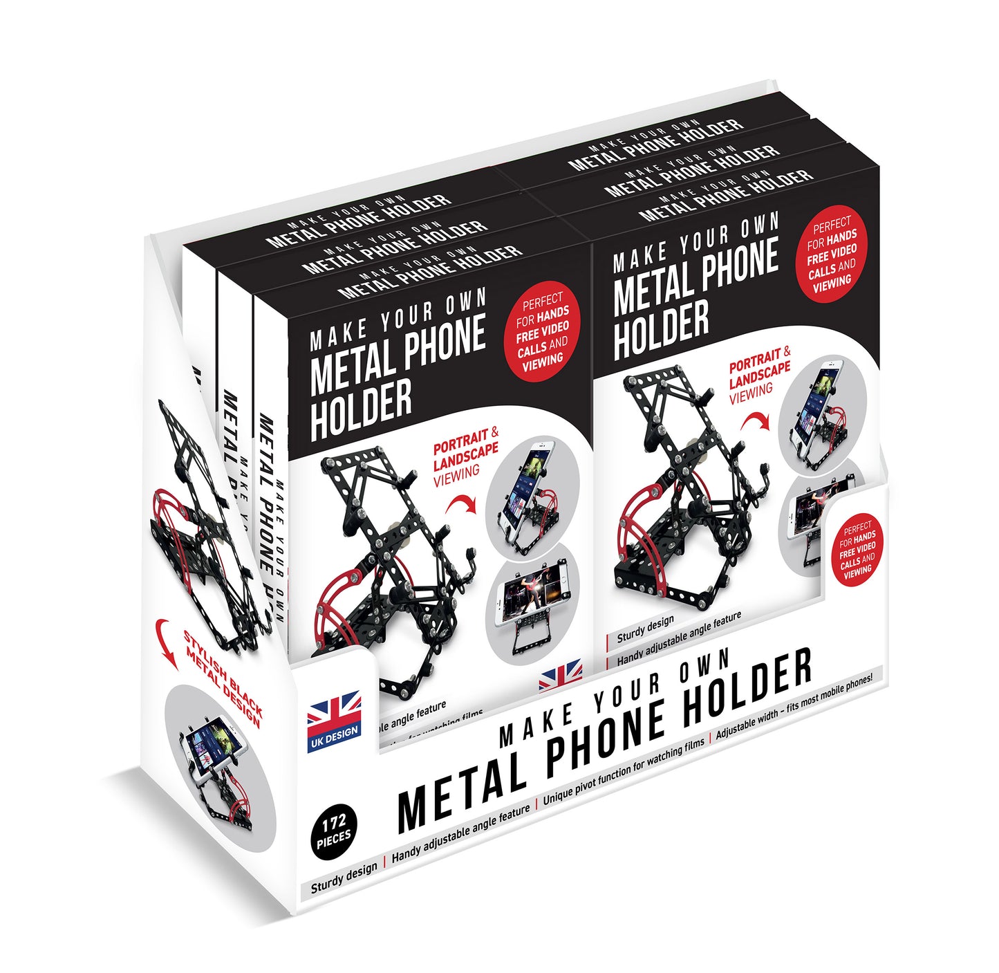 Make Your Own Metal Mobile Phone Holder - Black Display Box x6 (units)