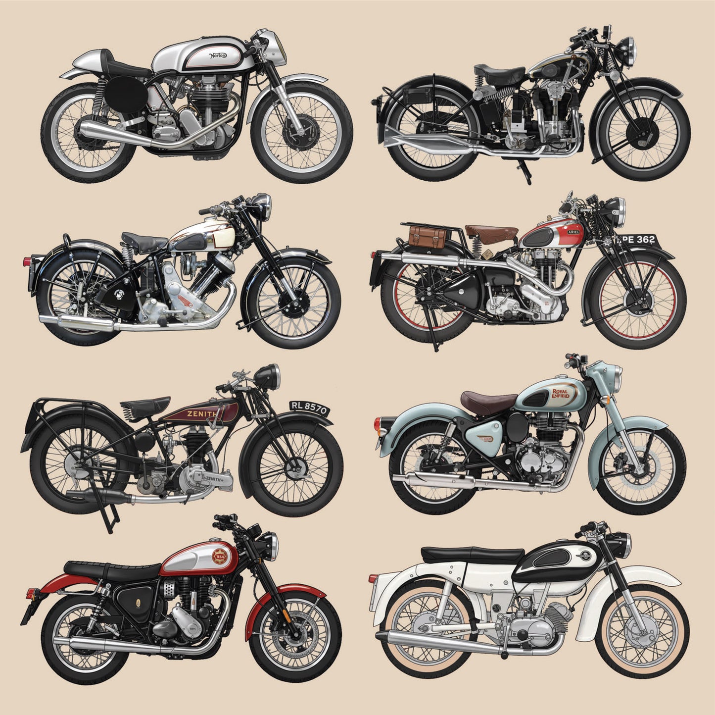 British Motorcycles Greetings Card (MINIMUM ORDER QUANTITY x 6 UNITS)