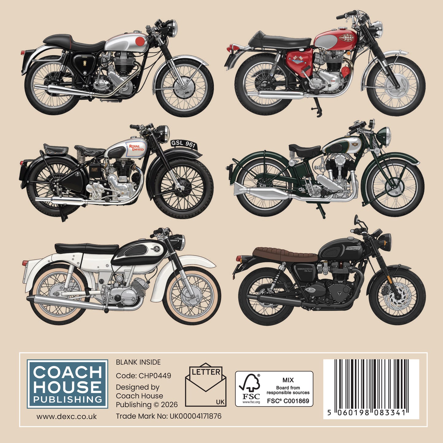 British Motorcycles Greetings Card (MINIMUM ORDER QUANTITY x 6 UNITS)