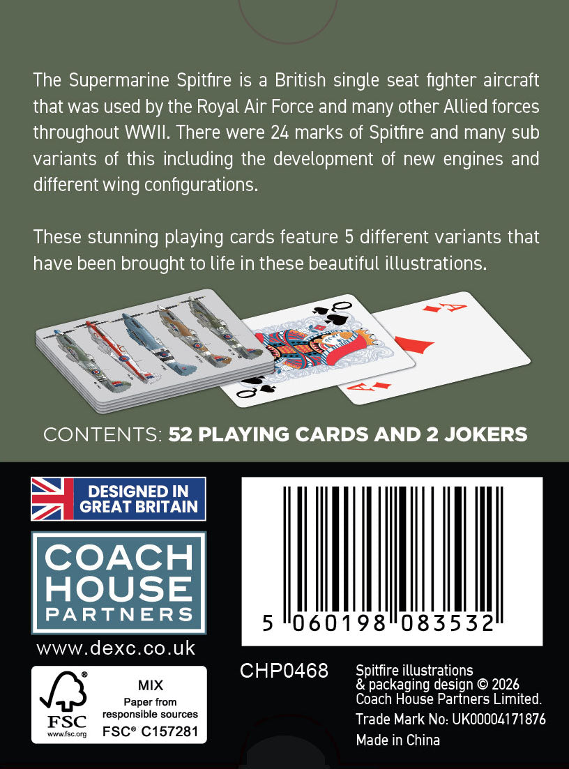 Spitfire Playing Cards (MINIMUM ORDER QUANTITY x 6 UNITS)