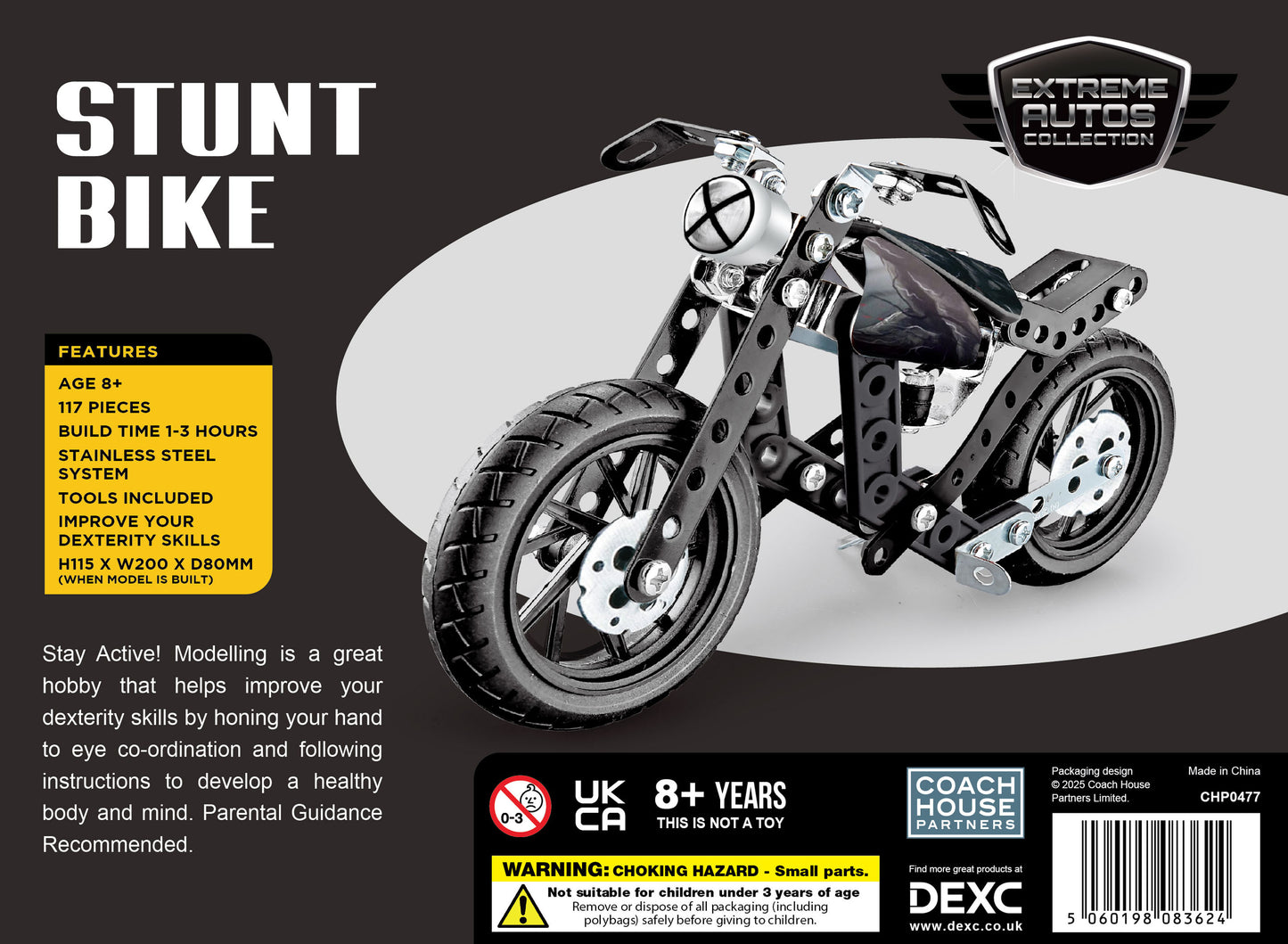 Extreme Autos Stunt Bike Metal Construction Set (MINIMUM ORDER QUANTITY x 4 UNITS)