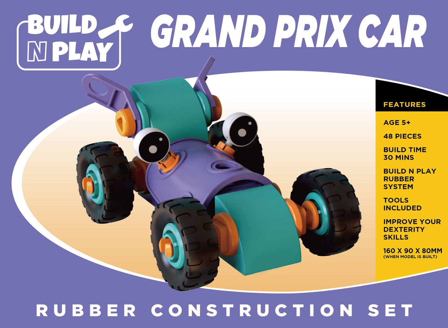 Grand Prix Car Build n Play Rubber Construction Set  (MINIMUM ORDER QUANTITY x 4 UNITS)