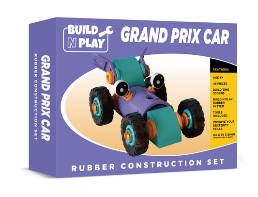 Grand Prix Car Build n Play Rubber Construction Set  (MINIMUM ORDER QUANTITY x 4 UNITS)