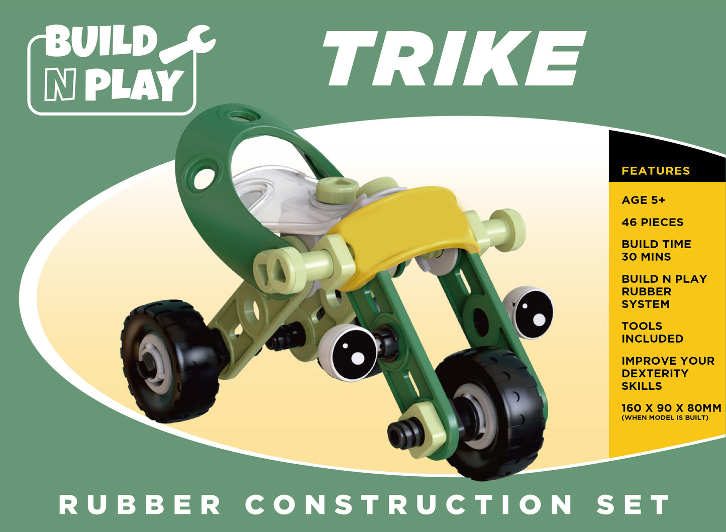 Trike Build n Play Rubber Construction Set  (MINIMUM ORDER QUANTITY x 4 UNITS)