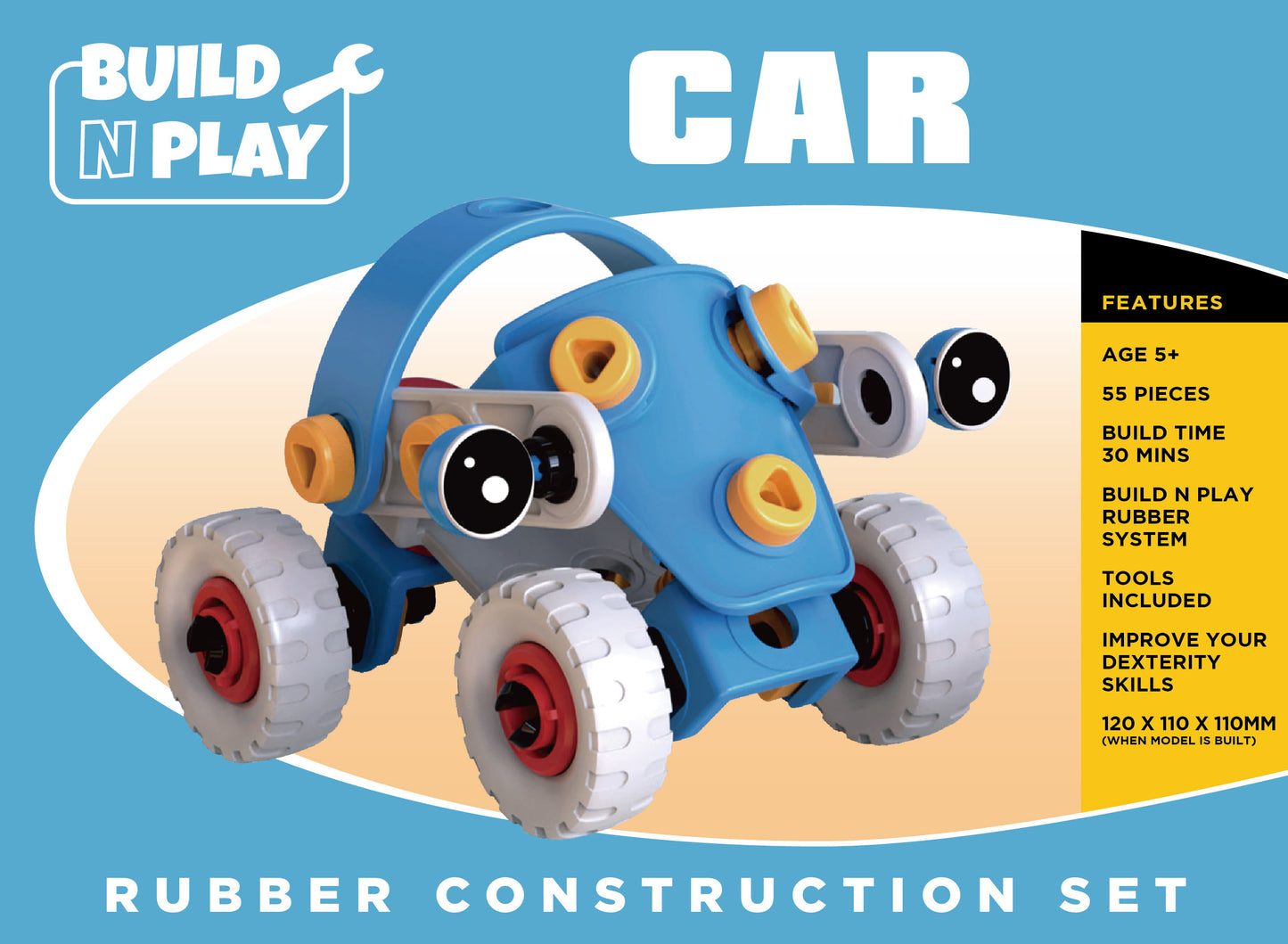 Car Build n Play Rubber Construction Set  (MINIMUM ORDER QUANTITY x 4 UNITS)