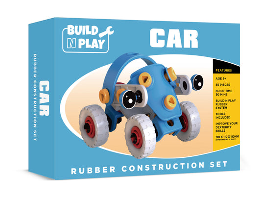 Car Build n Play Rubber Construction Set  (MINIMUM ORDER QUANTITY x 4 UNITS)