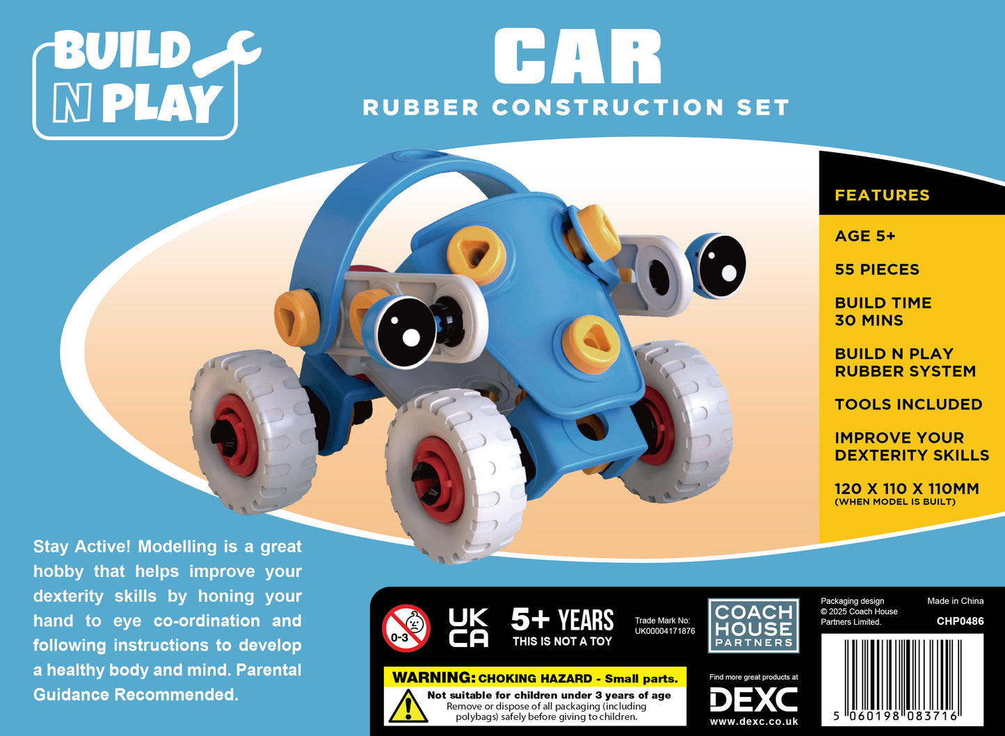 Car Build n Play Rubber Construction Set  (MINIMUM ORDER QUANTITY x 4 UNITS)