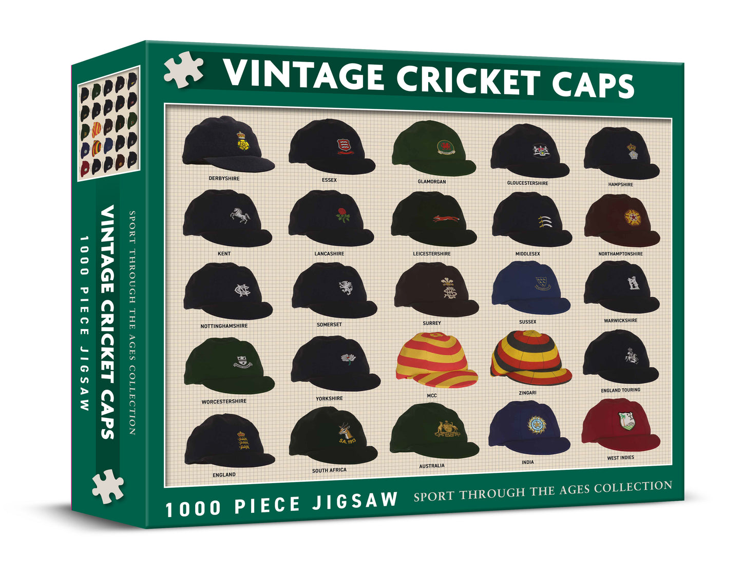Vintage Cricket Caps 1000 Piece Jigsaw (MINIMUM ORDER QUANTITY x 4 UNITS)