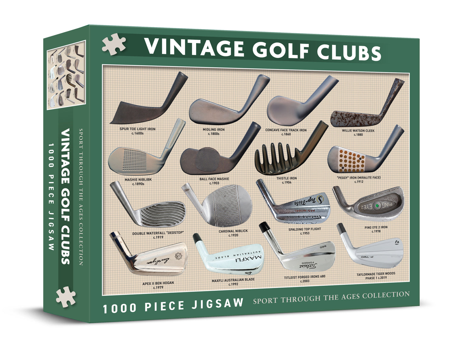 Vintage Golf Clubs 1000 Piece Jigsaw (MINIMUM ORDER QUANTITY x 4 UNITS)