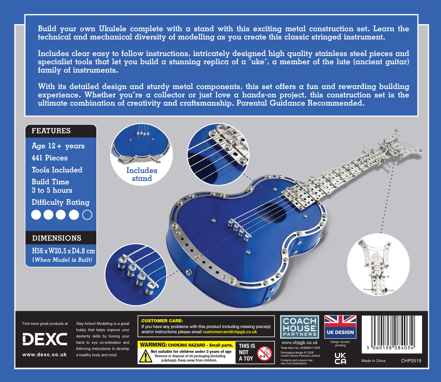 Ukulele Metal Construction Set (MINIMUM ORDER QUANTITY x 4 UNITS)
