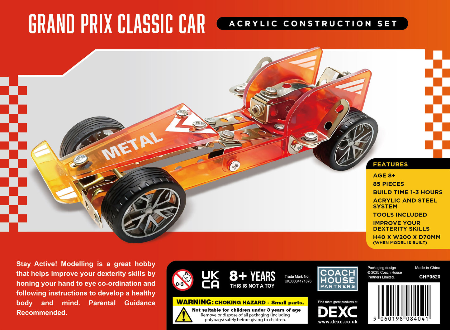Grand Prix Car Acrylic/Metal Construction Set (MINIMUM ORDER QUANTITY x 4 UNITS)