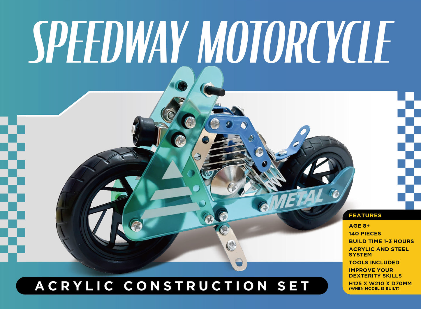 Speedway Motorcycle Acrylic/Metal Construction Set (MINIMUM ORDER QUANTITY x 4 UNITS)