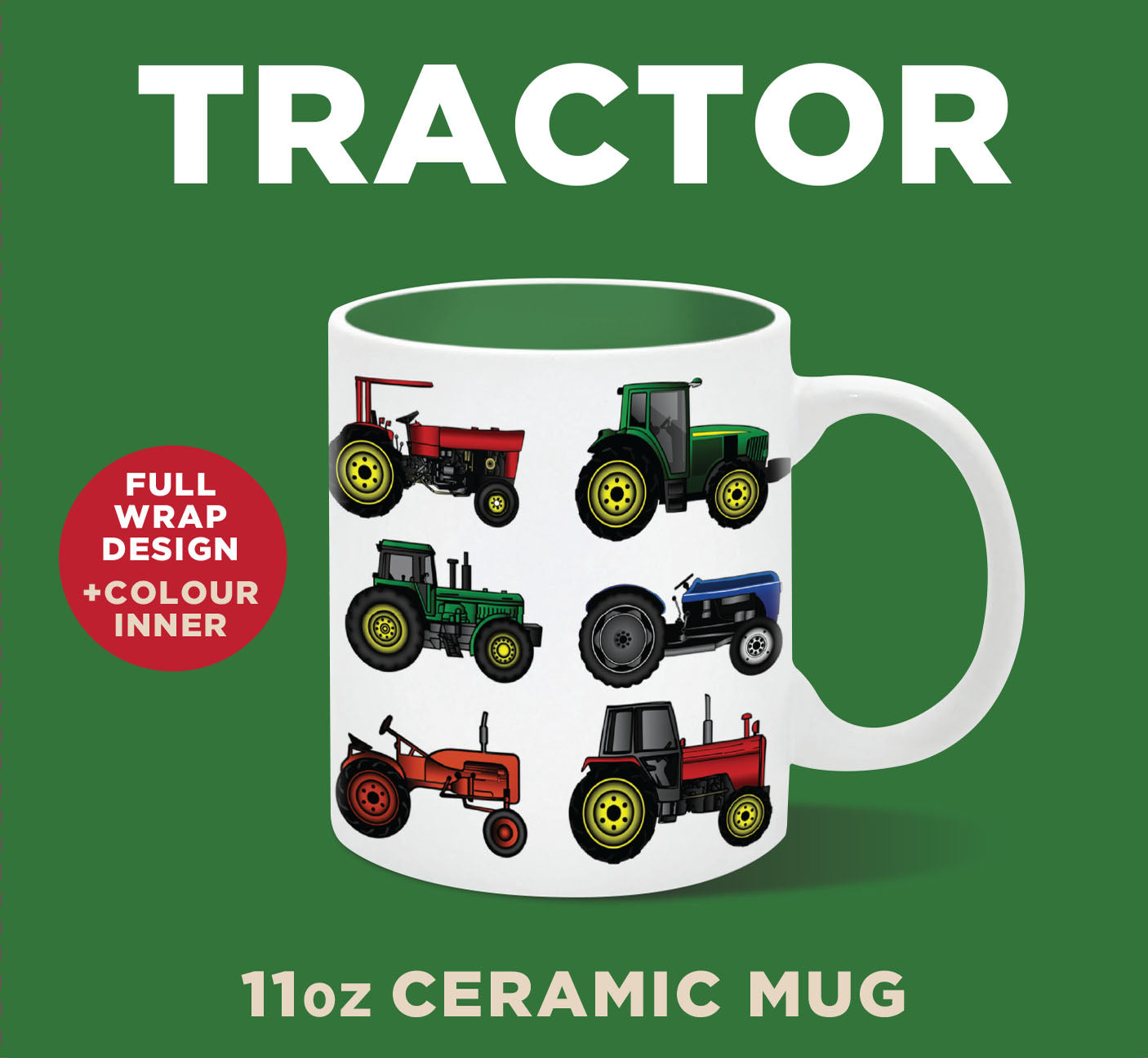 Tractor Ceramic Mug 11oz (MINIMUM ORDER QUANTITY X 4 UNITS)