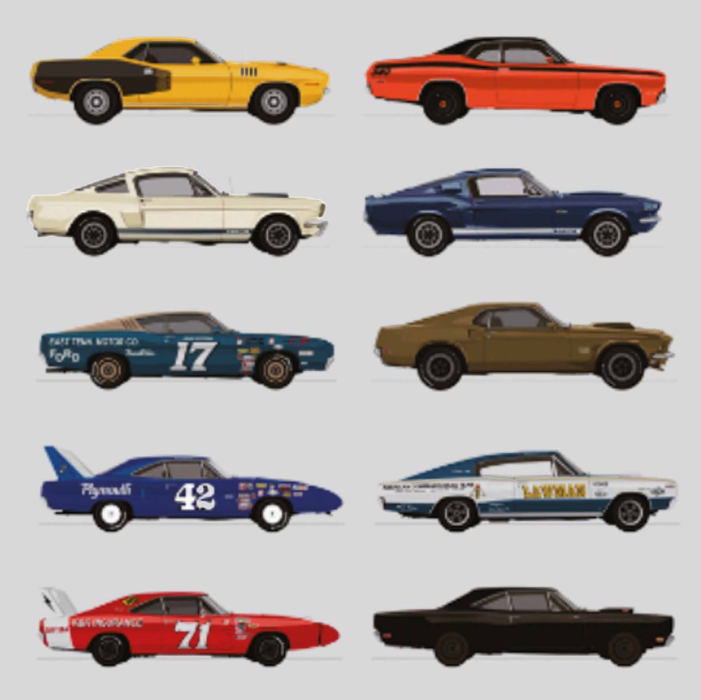 American Muscle Cars Greetings Card (MINIMUM ORDER QUANTITY x 6 UNITS)