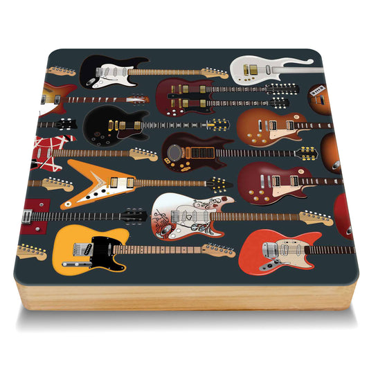Guitars Bamboo Drinks Coaster (MINIMUM ORDER QUANTITY x 4 UNITS)