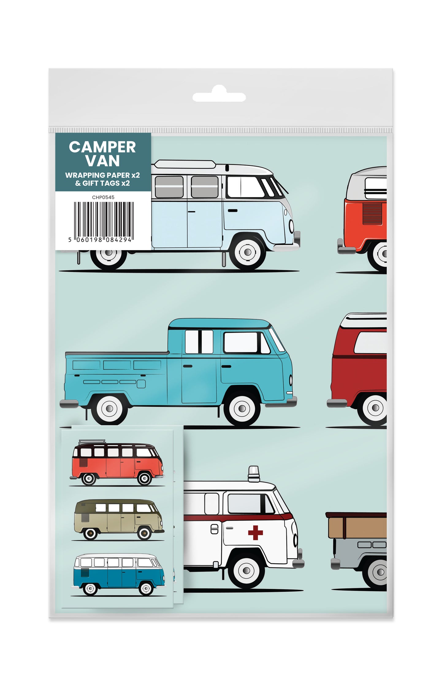 Camper Van Gift Wrap + Gift Tag x2 (MINIMUM ORDER QUANTITY x 6 UNITS)