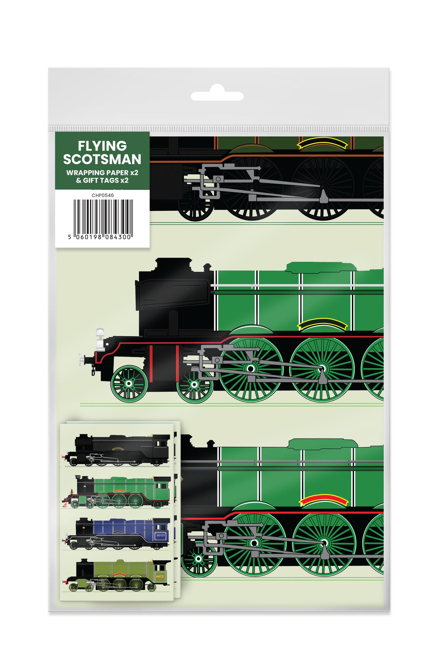 Flying Scotsman Gift Wrap + Gift Tag x2 (MINIMUM ORDER QUANTITY x 6 UNITS)