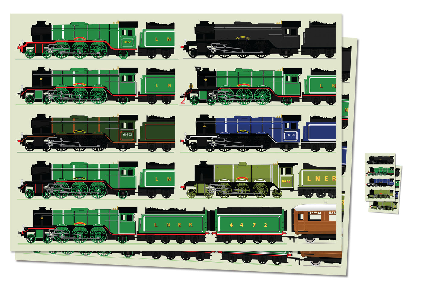 Flying Scotsman Gift Wrap + Gift Tag x2 (MINIMUM ORDER QUANTITY x 6 UNITS)
