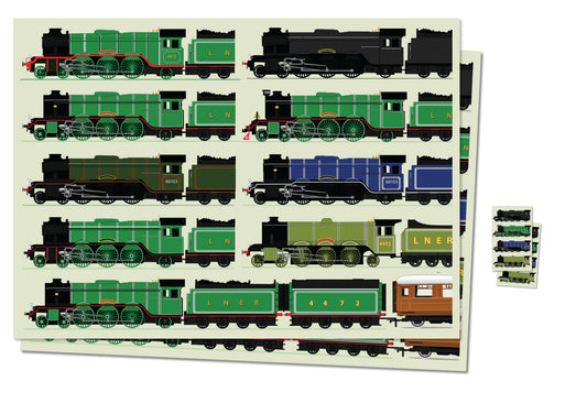 Flying Scotsman Gift Wrap + Gift Tag x2 (MINIMUM ORDER QUANTITY x 6 UNITS)