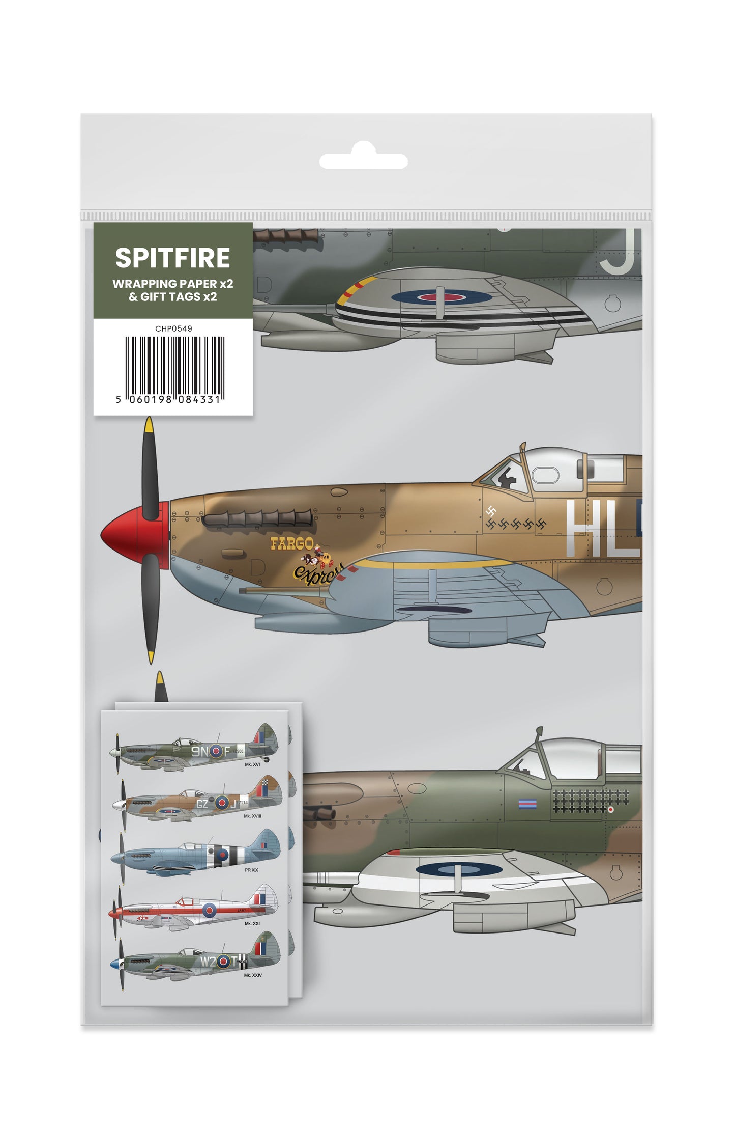 Spitfire Gift Wrap + Gift Tag x2 (MINIMUM ORDER QUANTITY x 6 UNITS)