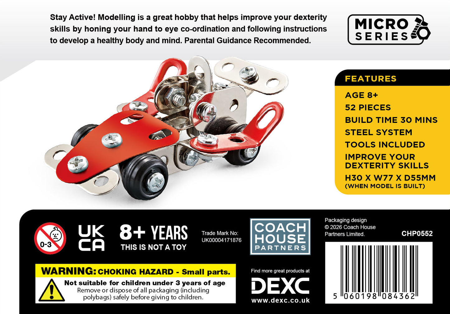 Micro Series Grand Prix Car Metal Construction Set (MINIMUM ORDER QUANTITY x 6 UNITS)