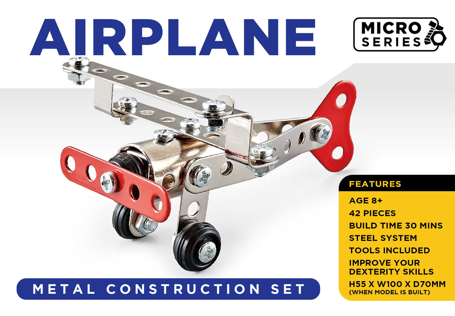 Micro Series Airplane Metal Construction Set (MINIMUM ORDER QUANTITY x 6 UNITS)