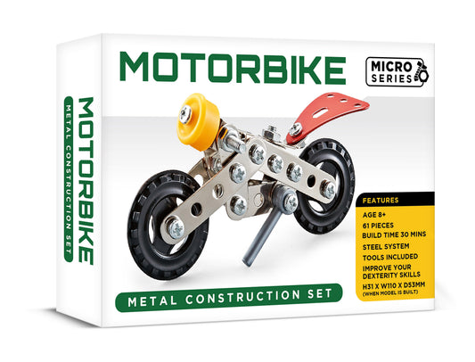 Micro Series Motorbike Metal Construction Set (MINIMUM ORDER QUANTITY x 6 UNITS)