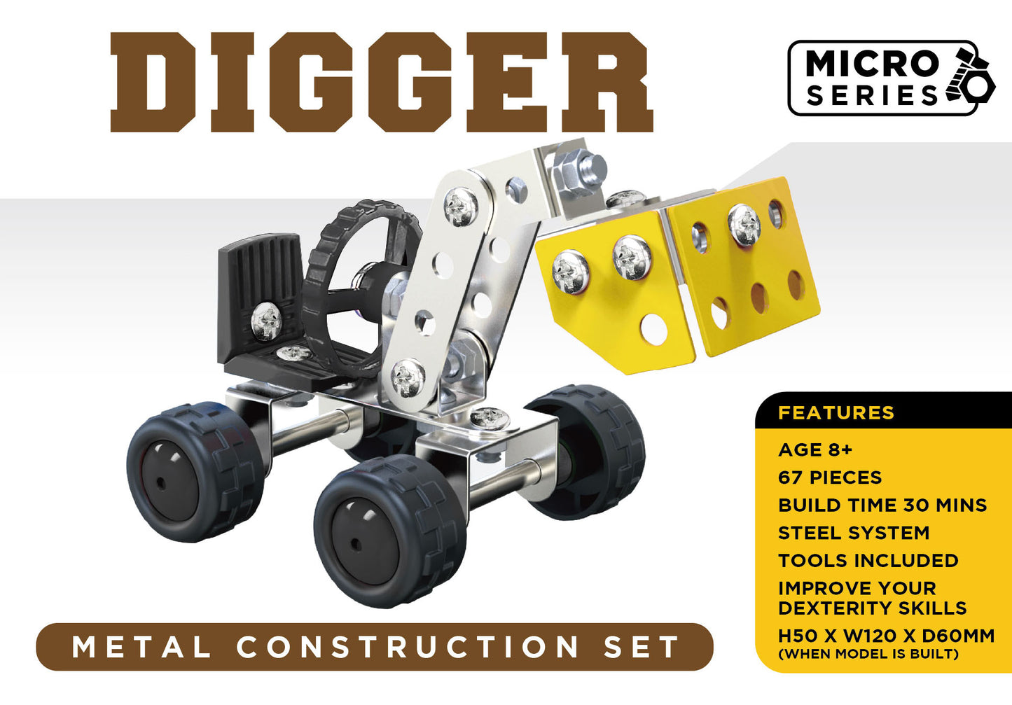Micro Series Digger Metal Construction Set (MINIMUM ORDER QUANTITY x 6 UNITS)