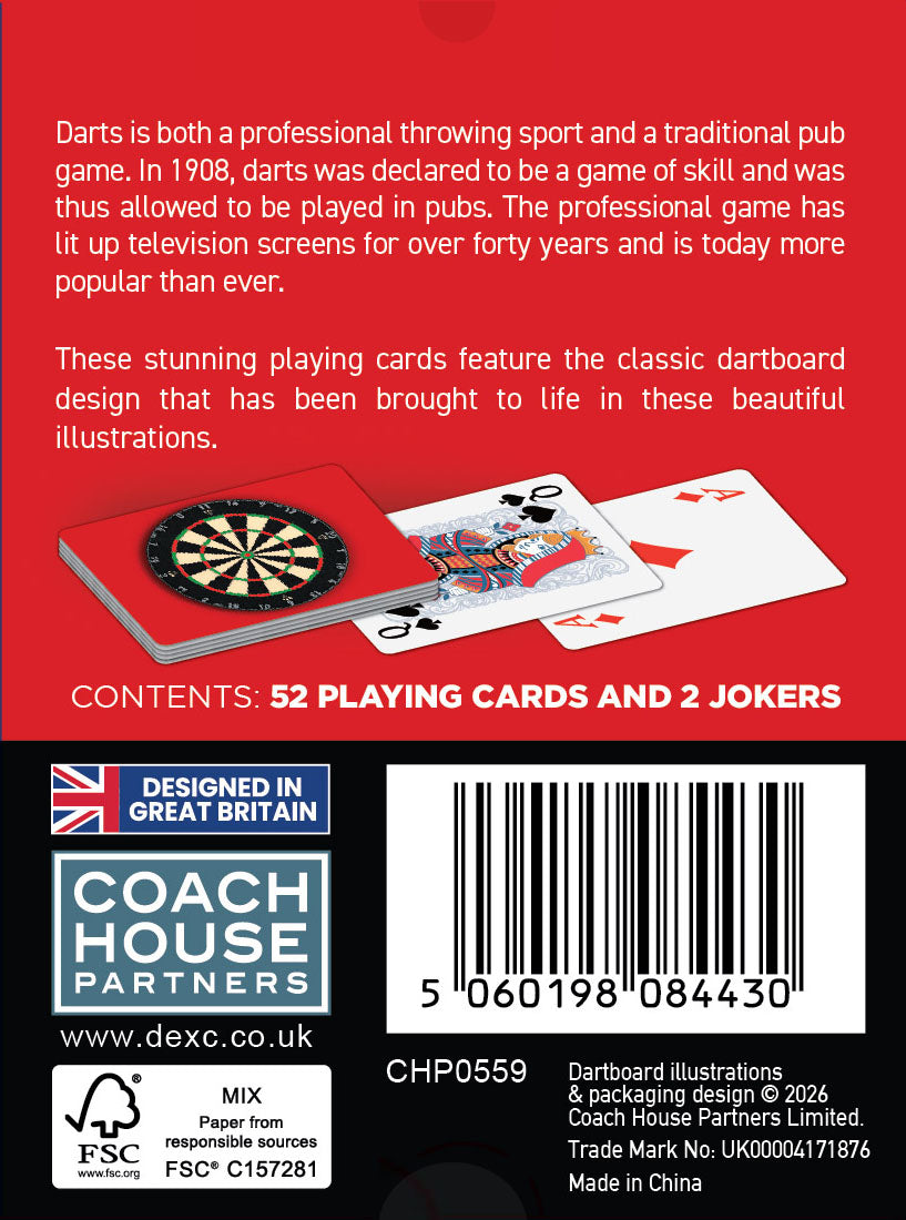 Dartboard Playing Cards (MINIMUM ORDER QUANTITY x 6 UNITS)