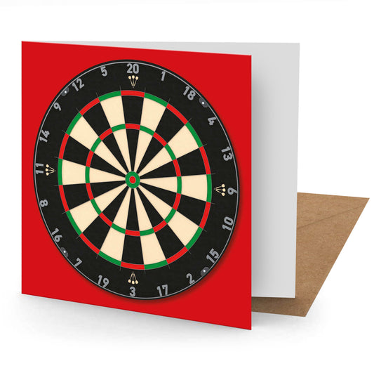 Dartboard Greetings Card (MINIMUM ORDER QUANTITY x 6 UNITS)