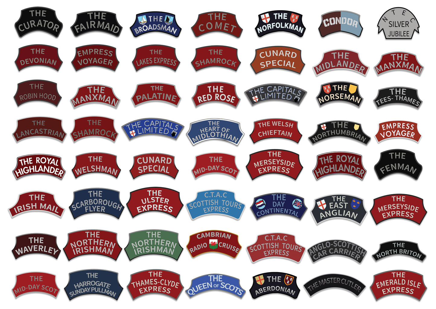 Steam Train Name Plates A3 Print (MINIMUM ORDER QUANTITY x 4 )