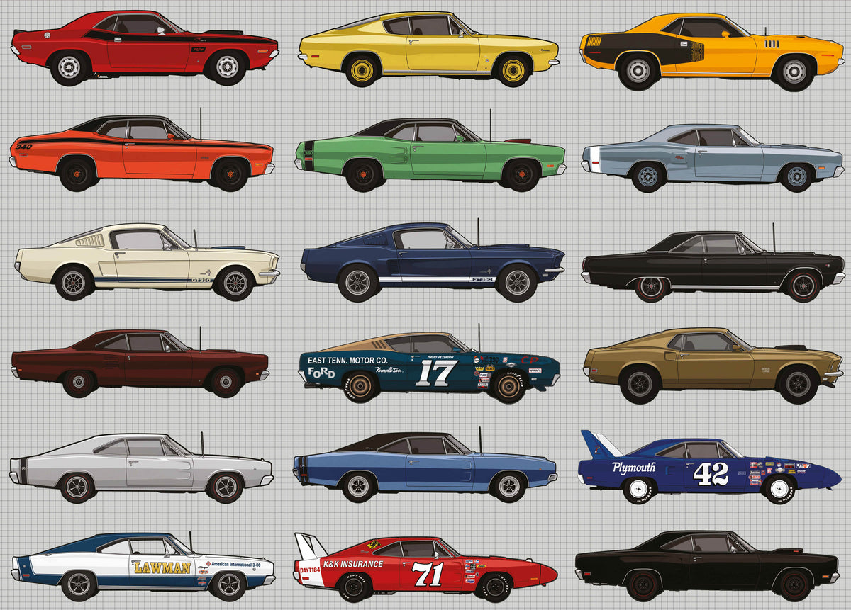 American Muscle Cars 1000 Piece Jigsaw