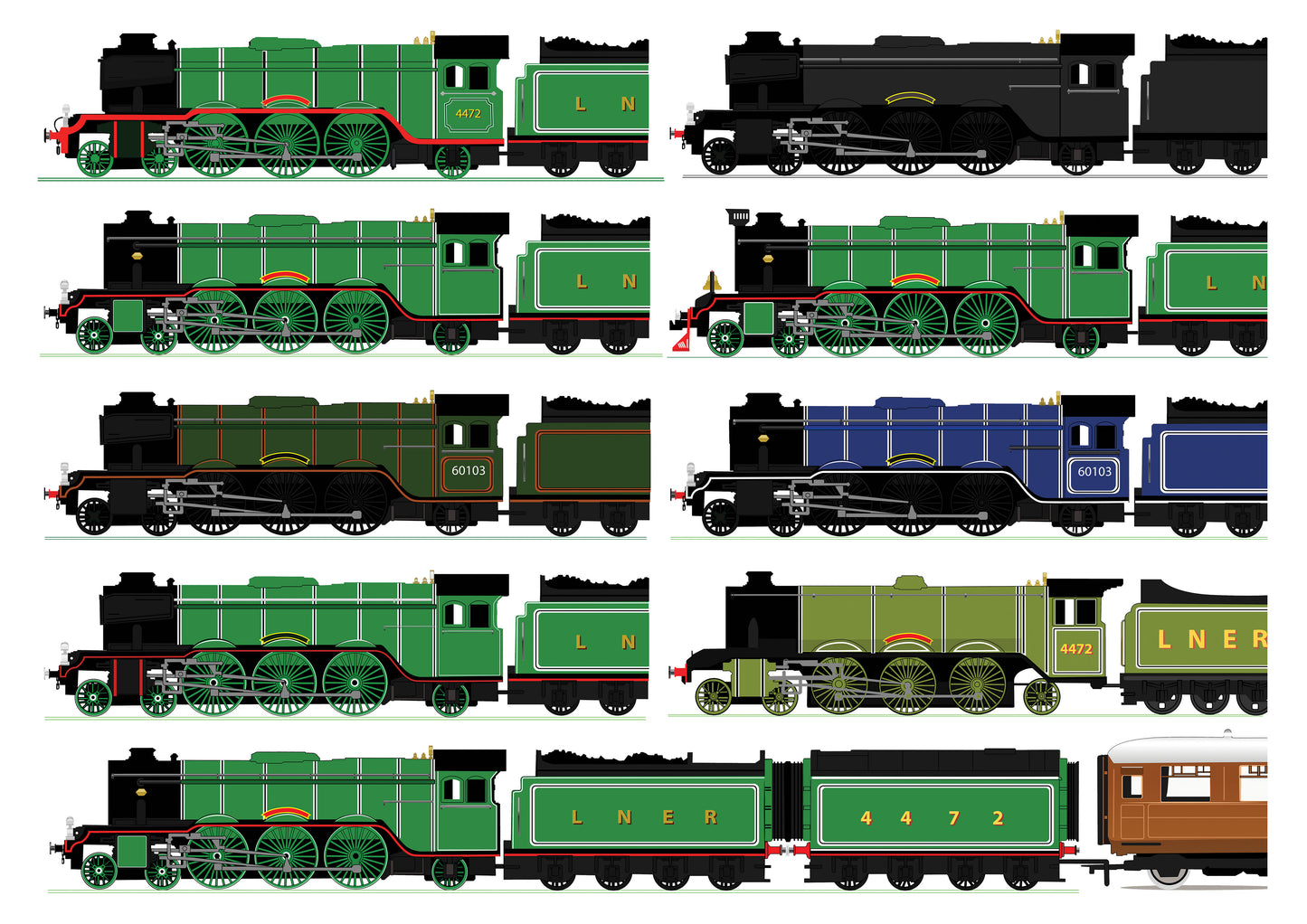 Flying Scotsman A3 Print ( MINIMUM ORDER QUANTITY x 4 UNITS )