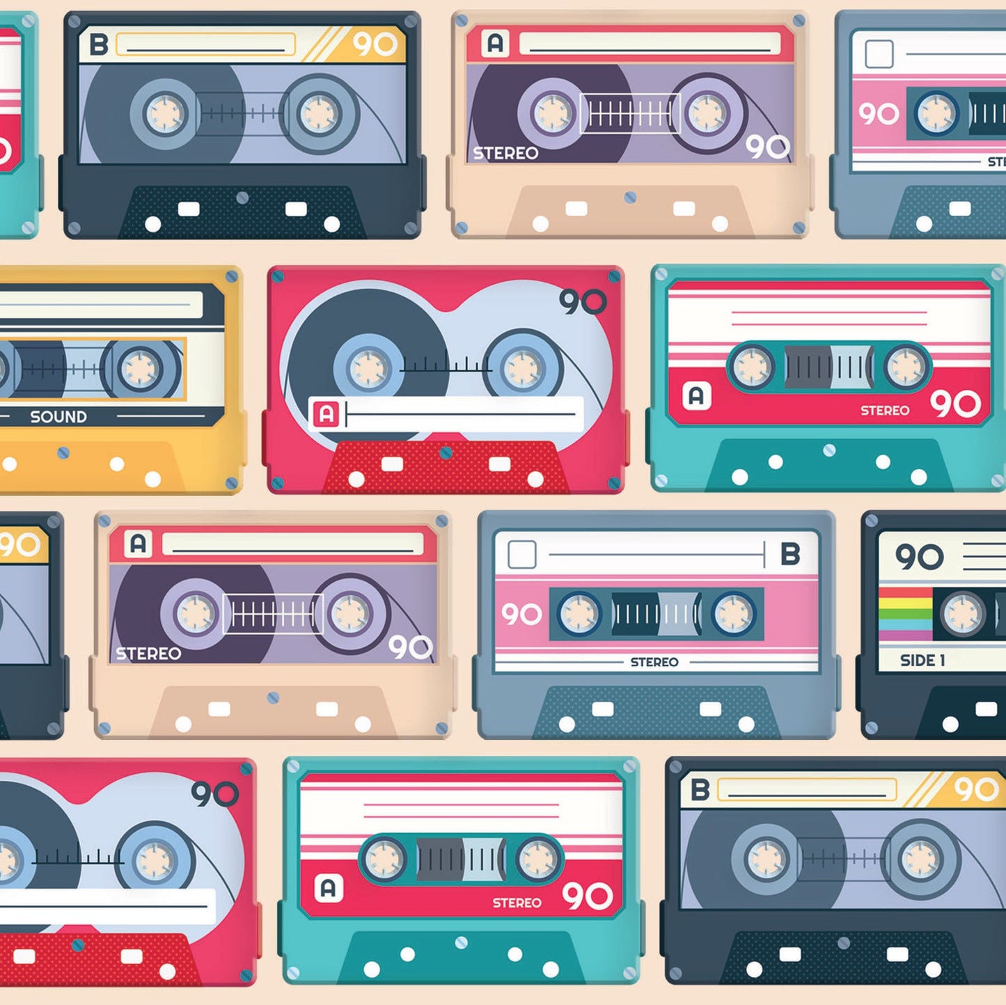 Cassette Tapes Greetings Card (150x150 blank)