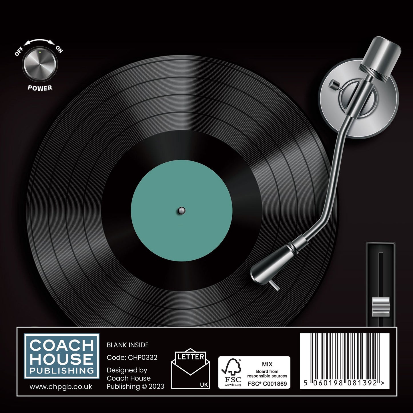 Turntable Deck Greetings Card (150x150 blank)